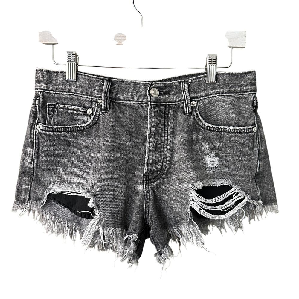 Free People We The Free Distressed Cut Off Denim Shorts - 25